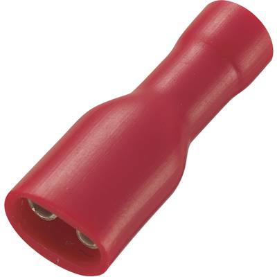 TRU COMPONENTS 1565179 Flatstifthylsa Anslutningsbredd: 4.8 mm Anslutningstjocklek: 0.8 mm 180 ° Helisolerad Röd 50 st