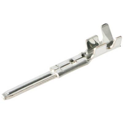En metallisk kontaktstift med klämma, ofta använd i elektriska anslutningar, visar detaljer av kontakten.