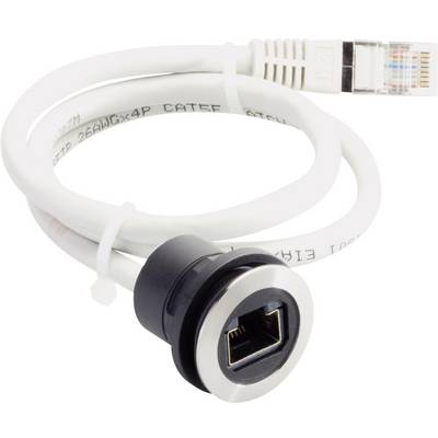 En Ethernet-kabel med RJ45-kontakt och en låsskruv.
