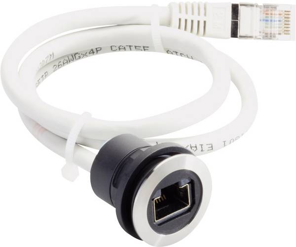 Schlegel RRJ_RJ45_SW_150CM RJ45-anslutning för inbyggnad 1855 Hona inbyggd, Kontakt hane rak    Svart 1 st