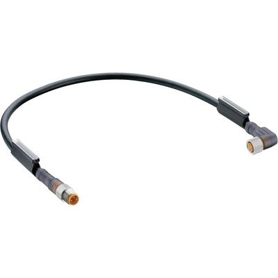 Lumberg Automation RSMV 3-RKMWV 3-224/1M-1 Sensor/ställdon-kontakt, konfektionerad M8 Kontakt hane rak, Hona vinklad 1.0