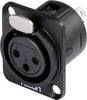 Hicon HI-X3DF-M XLR-kontakter Flänsanslutning rak kontakt Antal poler: 3 Svart 1 st