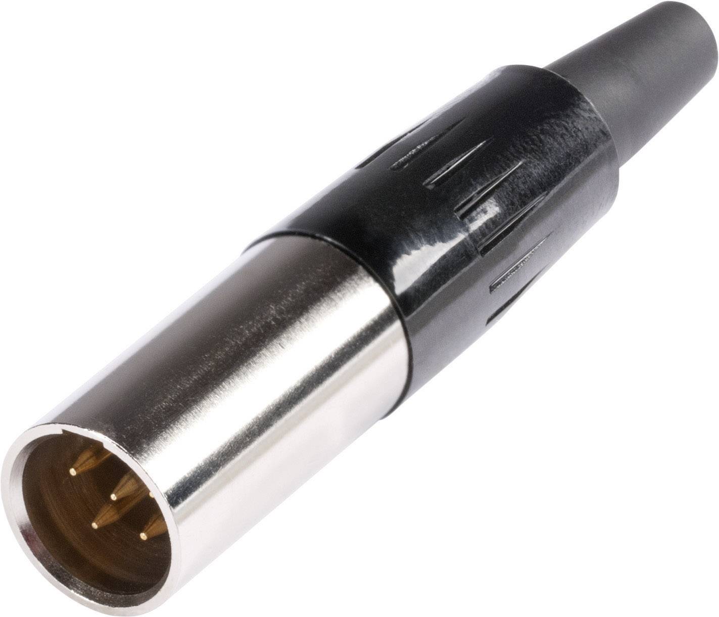 Hicon HI-XMCM5 Miniatyr-XLR-stiftkontakt Kontakt hane rak Antal poler: 5 Silver 1 st