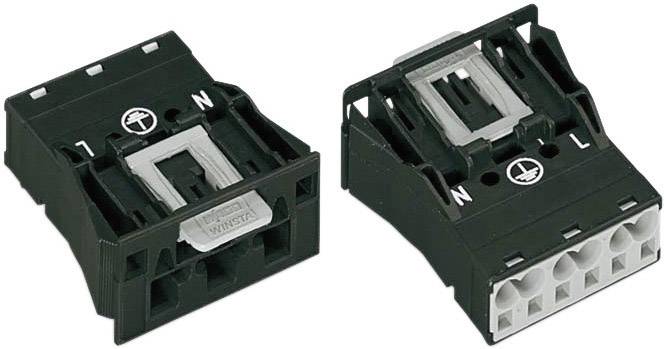 Två svarta elektriska kontakter med anslutningar och märkningar 'N' och 'L', lämpliga för säker kabelanslutning.