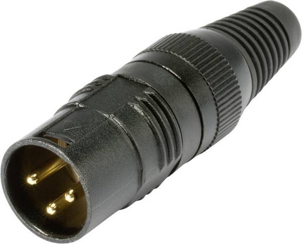 Hicon HI-X3CM-G XLR-kontakter Kontakt hane rak Antal poler: 3  Svart 1 st