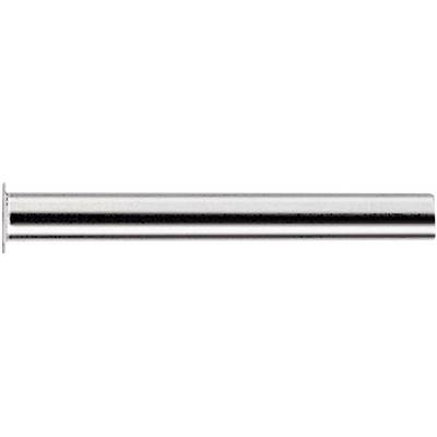 En metallisk penna, cylindrisk och blank, ligger horisontellt placerad framför en neutral bakgrund.