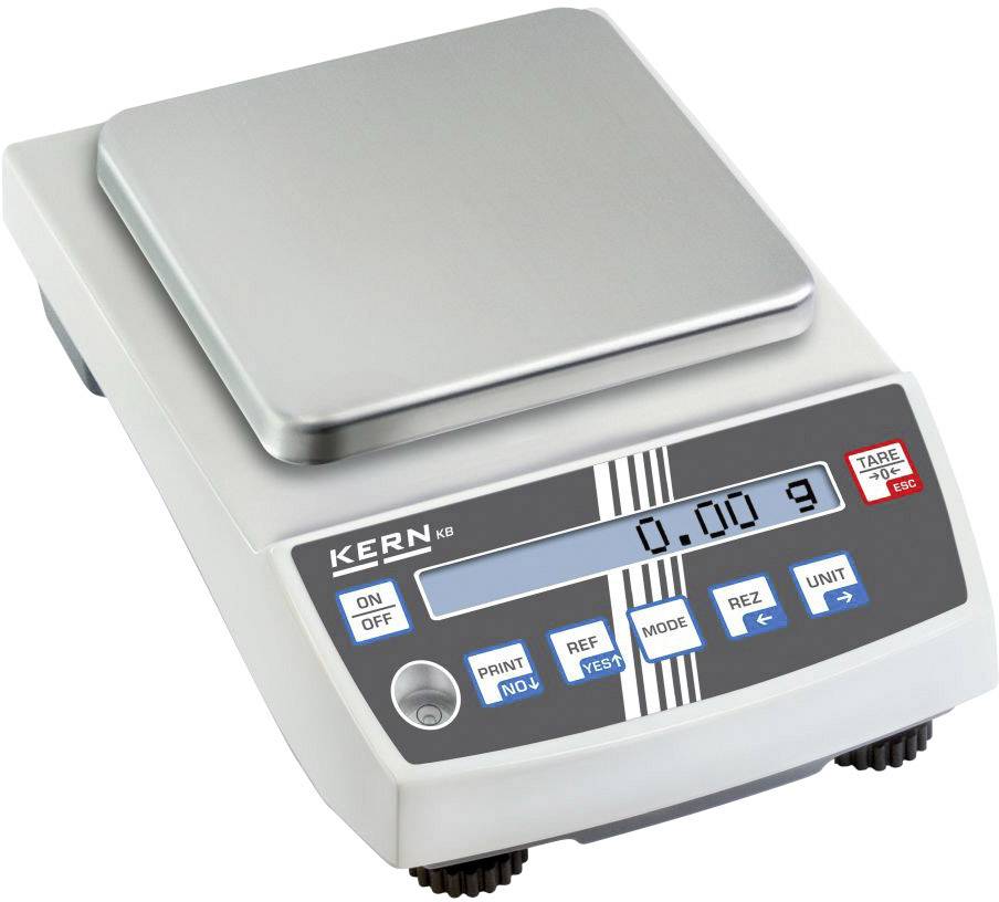 Kern KB 2000-2N Precisionsvåg Vägningsområde 2 kg Läsbarhet 0.01 g 230 V, Uppladdningsbara batteri Silver