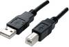 Manhattan USB-kabel USB 2.0 USB-A kontakt, USB-B kontakt 3.00 m Svart guldpläterad kontakt, UL-certifierad 333382-CG