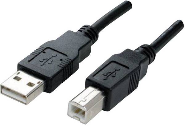 Manhattan USB-kabel  USB 2.0 USB-A kontakt, USB-B kontakt 3.00 m Svart guldpläterad kontakt, UL-certifierad 333382-CG
