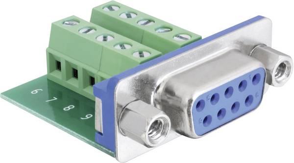 Delock Delock - Serieller Adapter - DB-9 (W) zu 10-poliger Anschlussblock (W) 65268 D-Sub honkontakt 180 ° Antal poler: 9, 10 1 st