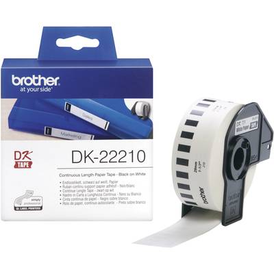 Brother Etikettrulle 29 mm x 30.48 m Papper Vit 1 st Permanent DK22210 Universaletiketter