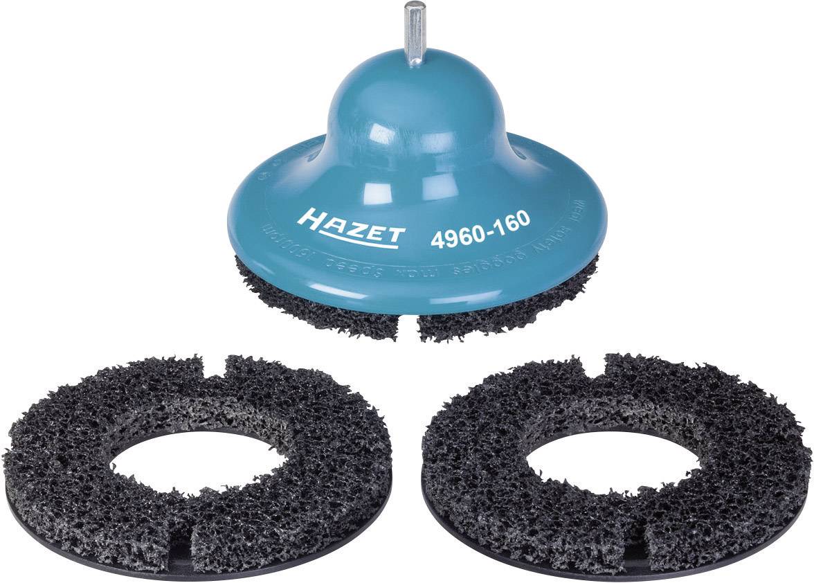 Trådborstset med hållare och två reservskivor, lämpligt för borttagning av rost och färg, märke 'Hazet'.