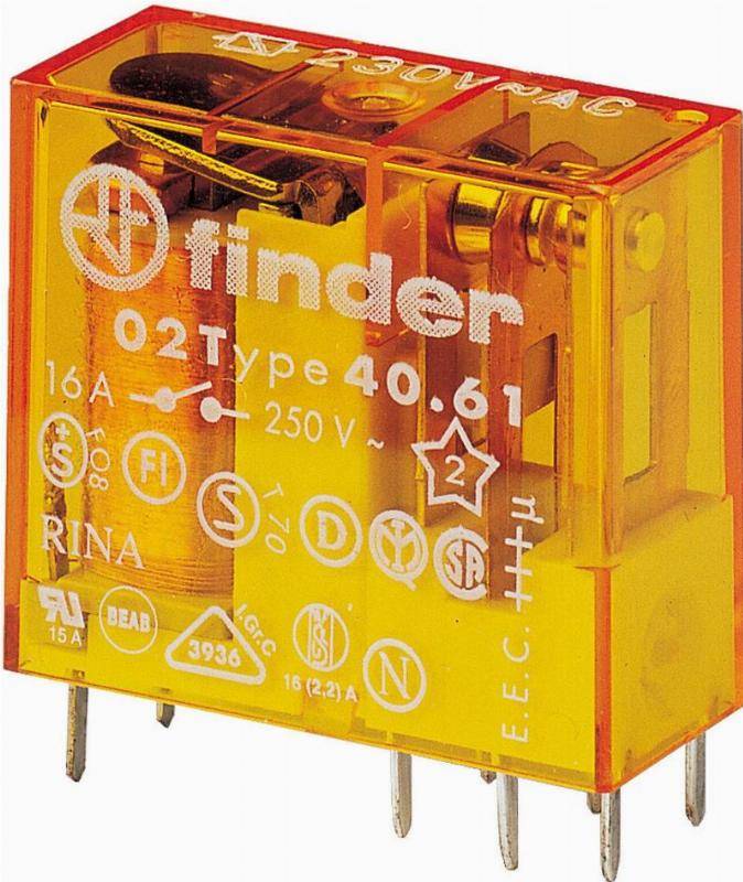 Finder 40.61.8.024.0000 Kretskort-relä 24 V/AC 16 A 1 switch 1 st