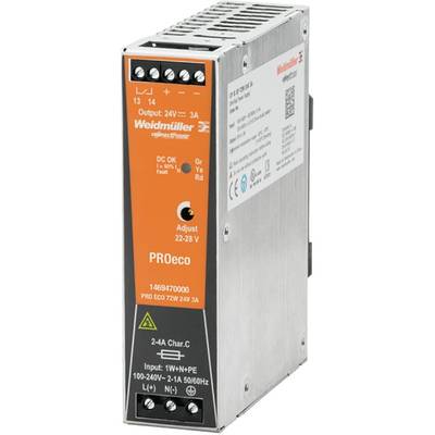 Weidmüller PRO ECO  72W 12V 6A Switching Power Supply 12 V/DC 6 A 72 W  
