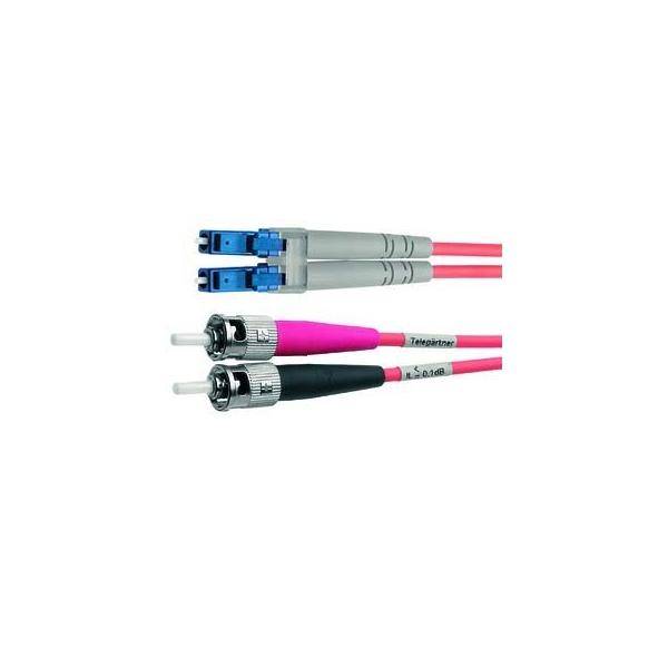 Telegärtner L00890A0058 Fiberoptik LWL Anslutningskabel [1x ST-15-stiftdon - 1x LC-stiftdon] 50/125 µ Multimode OM3 1.00 m
