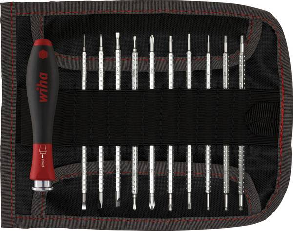 Wiha 269 T11 01 Utbytbara blad set 11 delar Spår, Stjärnspår Phillips, Inner-TORX, Inner-sexkantig Verkstad