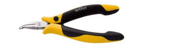 Wiha 26802 ESD Flat rundtång Böjda 45° Verktygsstål 120 mm