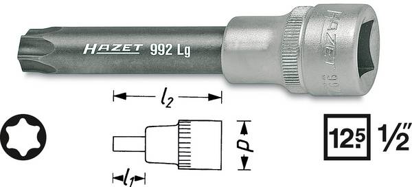Hazet 992LG-T70 Hylsnyckel-bitsinsats  1/2"  992LG-T70