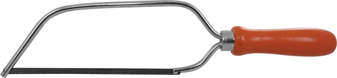 Metallsåg med böjd båge och orange handtag, lämplig för metallskärning.
