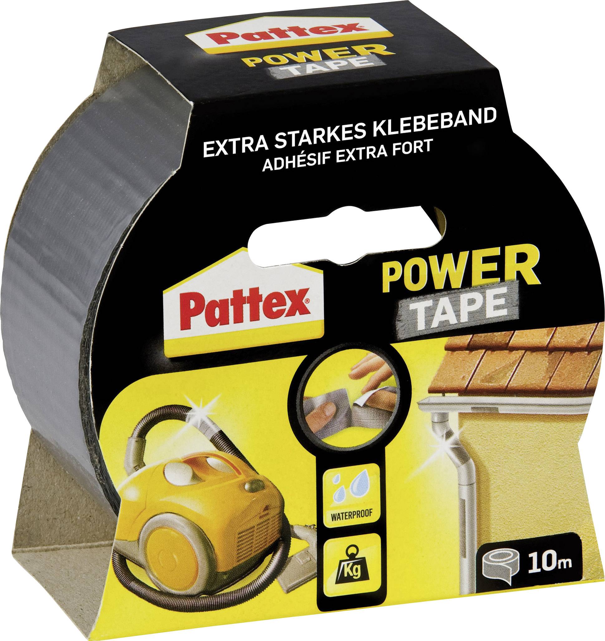 Pattex Power Tape, 10m: Extra starkt, vattentätt tejp för fästning. Lämplig för hus- och trädgårdsanvändning.