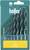 En uppsättning träborrar i olika storlekar, förpackade i en blå plastlåda. Varumärket 'heller' syns överst på förpackningen.