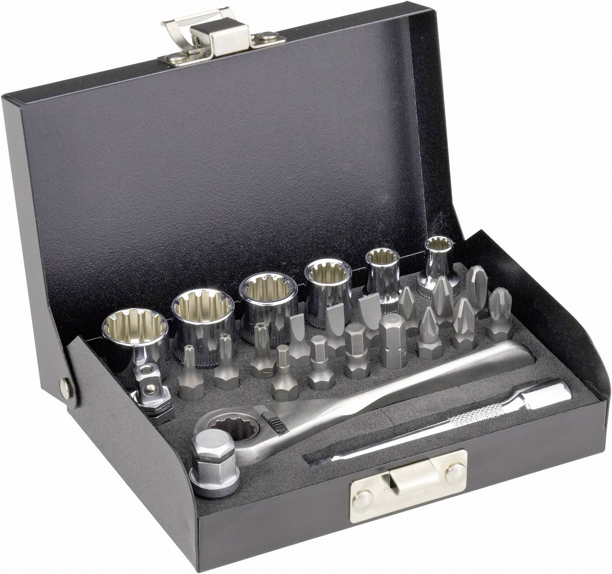 TOOLCRAFT 820928 Hylsnyckelsats metrisk 1/4" 23 delar
