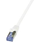 LogiLink CQ3011S RJ45 Nätverkkabel, Patchkabel CAT 6A S/FTP 0.25 m Vit Flamskyddsmedel, med låsskydd 1 st