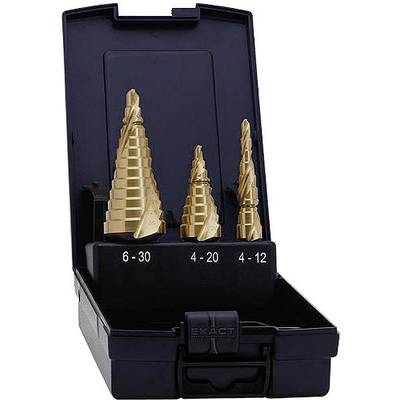 Exact 07014 HSS Stegborrset 3 delar 4 - 12 mm, 4 - 20 mm, 6 - 30 mm TiN 3-skaft 1 set