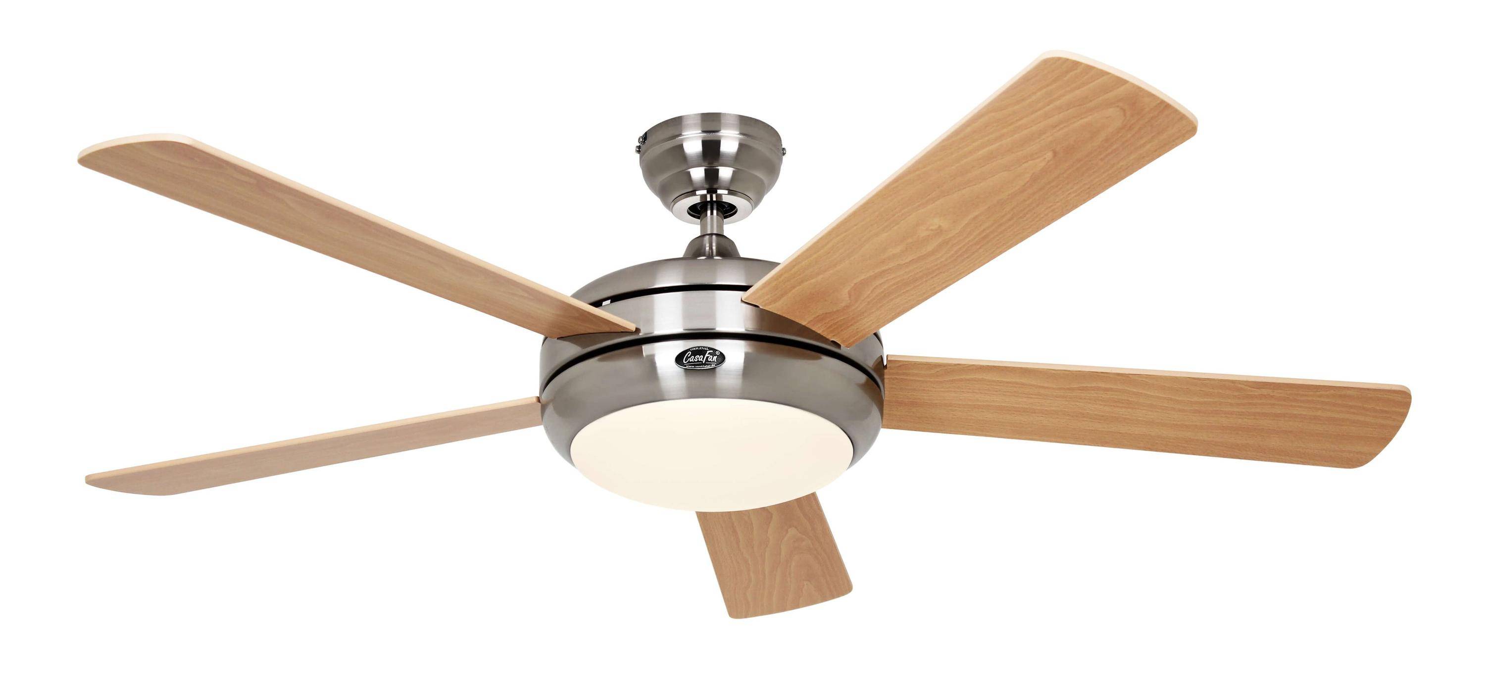 CasaFan Titanium BN Takfläkt 65 W (Ø x H) 132 cm x 250 mm Krom (borstad) Vänbara vingar, Utbytbara blad, Vinterdrift, me-1