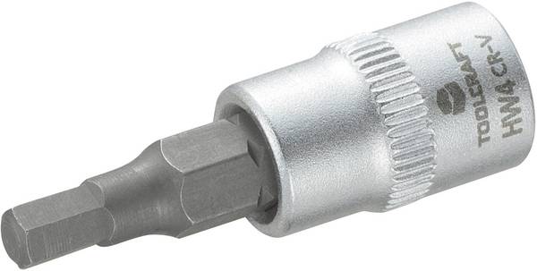 TOOLCRAFT 816069 Inner-sexkantig Hylsnyckel-bitsinsats 4 mm 1/4"