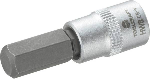 TOOLCRAFT 816072 Inner-sexkantig Hylsnyckel-bitsinsats 8 mm 1/4"