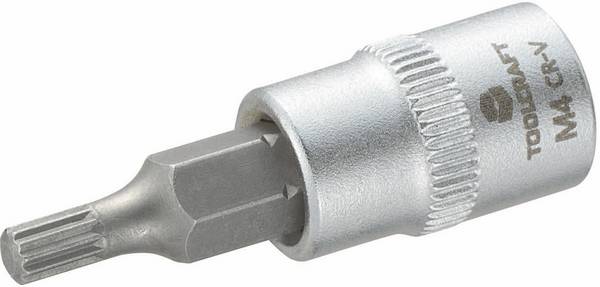 TOOLCRAFT M4 816073 Inner-flertandad (XZN) Hylsnyckel-bitsinsats 4 mm 1/4"