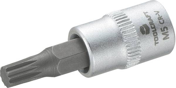 TOOLCRAFT M5 816074 Inner-flertandad (XZN) Hylsnyckel-bitsinsats 5 mm 1/4"