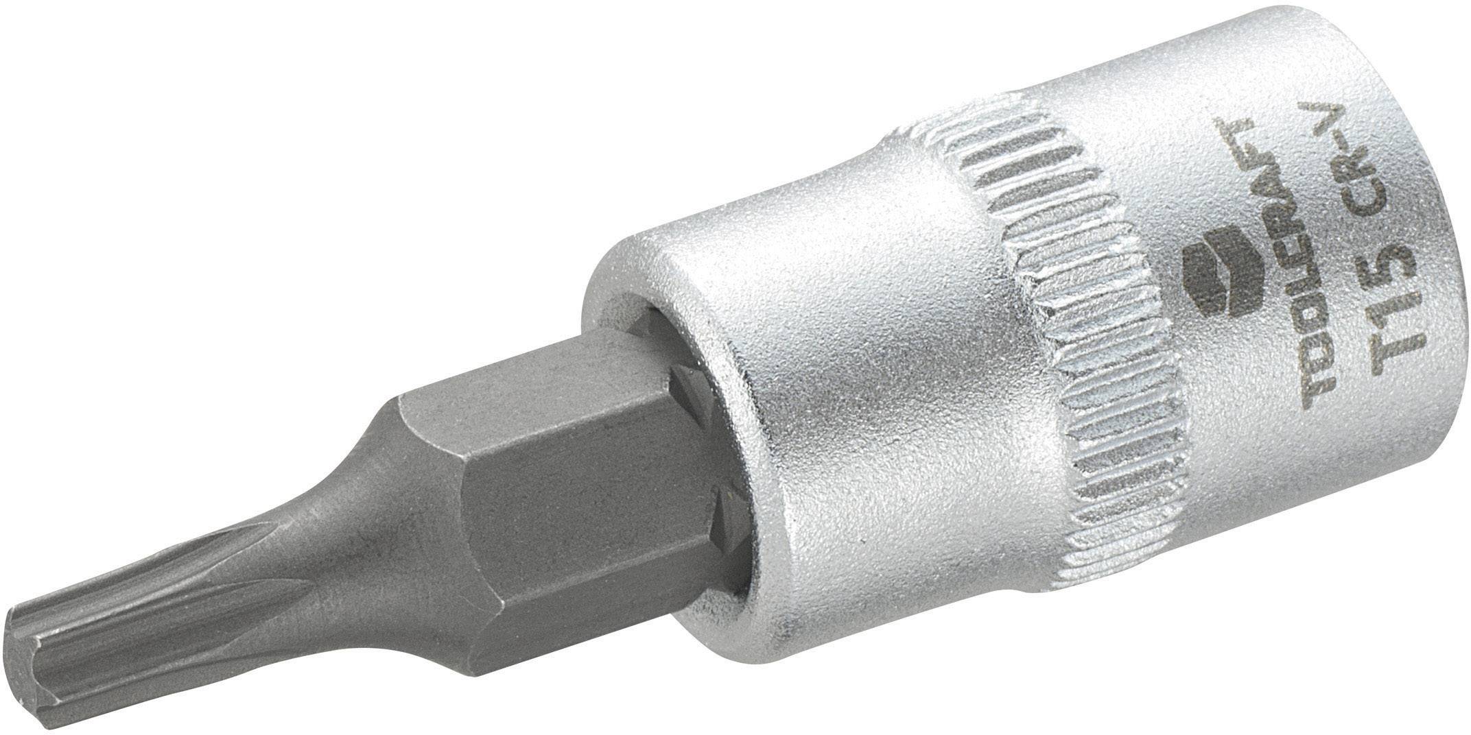 Bitshylsa från Toolcraft, modell T15 CR-V, kryssmejselinsats i metall med räfflat grepp för bättre grepp.