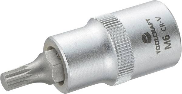 TOOLCRAFT 816086 Inner-flertandad (XZN) Hylsnyckel-bitsinsats 6 mm 1/2"