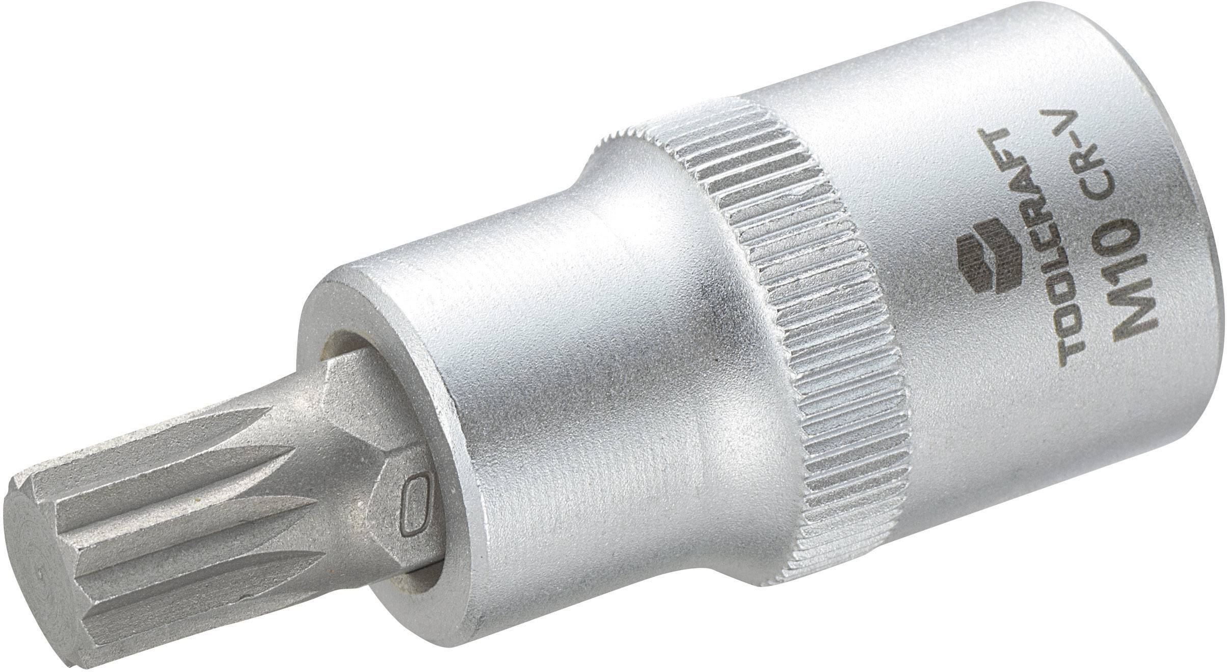 Torx-bit-hylsnyckel, storlek M10, tillverkad av blankpolerat metall, lämplig för precisionsarbeten med skruvar eller bultar.
