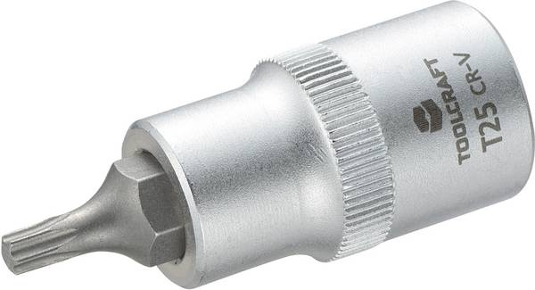 TOOLCRAFT 816163 Inner-sextandhålsgrepp (TX) Hylsnyckel-bitsinsats T 25 1/2"