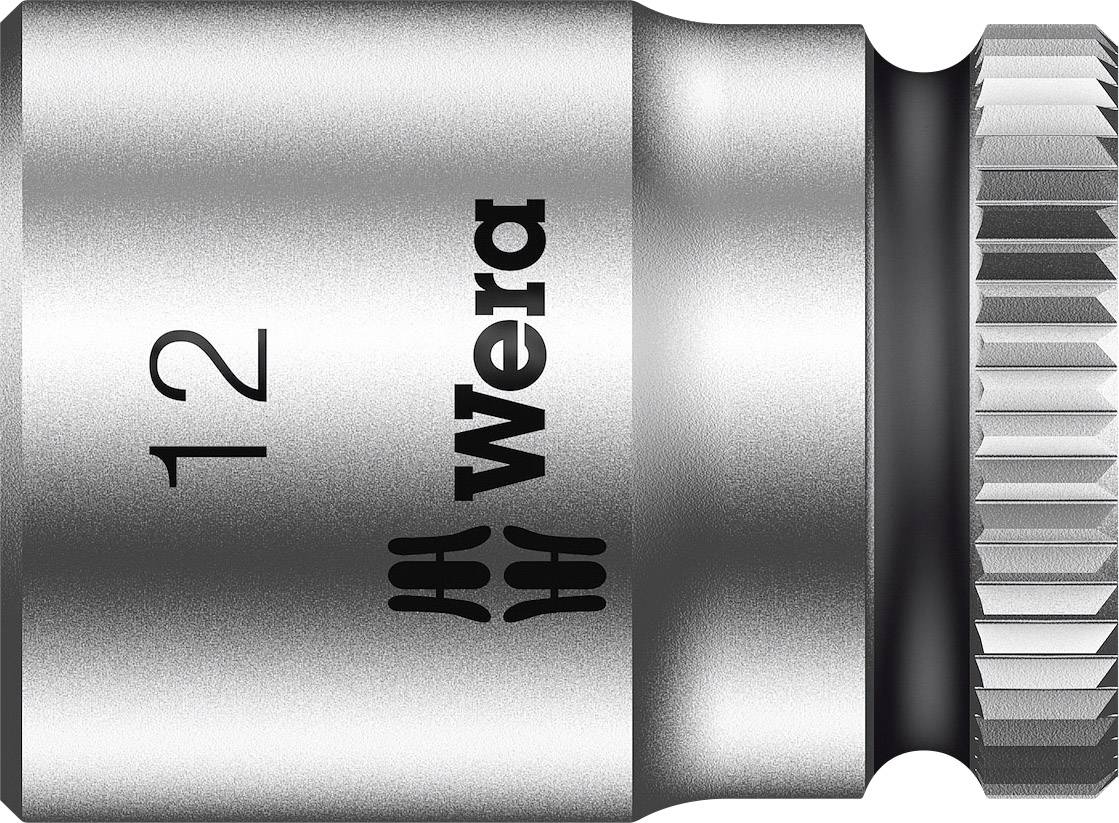 Wera spärringsnyckelnyckel, storlek 12. Silvermetallverktyg med räfflad kant för förbättrat grepp.