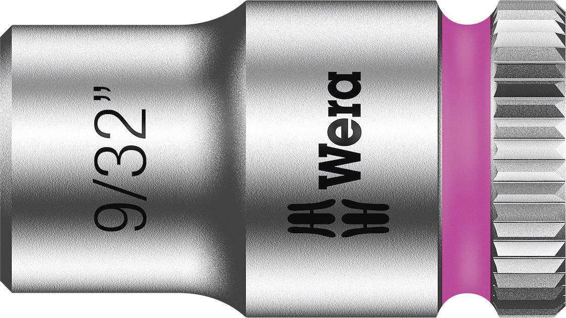 Metallnyckel med texten '9/32"' och 'Wera', silver med rosa ring, för precisionsmontering inom mekanik eller elektronik.