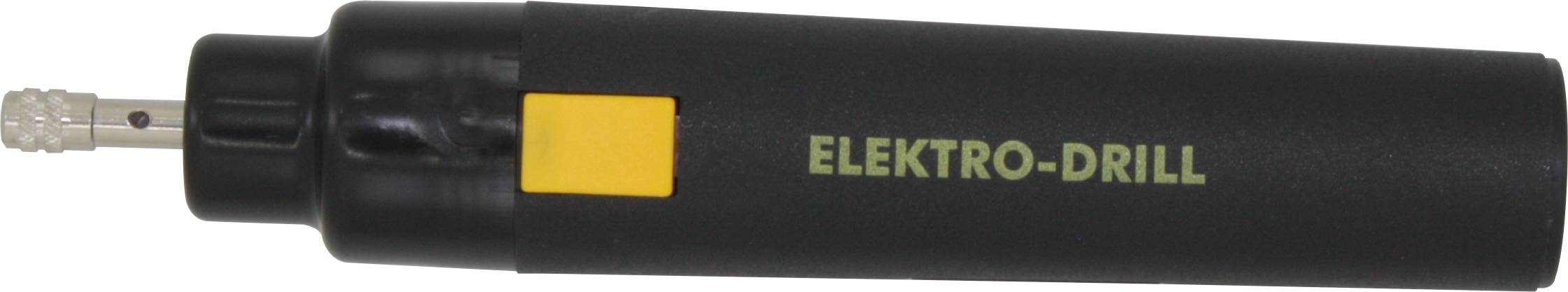 En elektrisk borr med en gul strömbrytare och texten 'ELEKTRO-DRILL' på höljet.