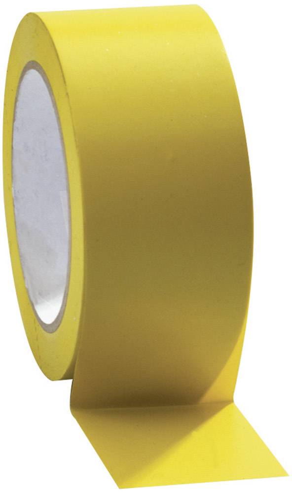En gul rulle tejp med avdragen änden, som visar reflekterande material. Används ofta för markeringar eller tätningar.