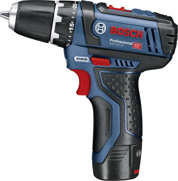 Bosch Professional GSR 12V-15 0601868109 Borrskruvdragare batteri   2 Ah  inkl. 2x batterier