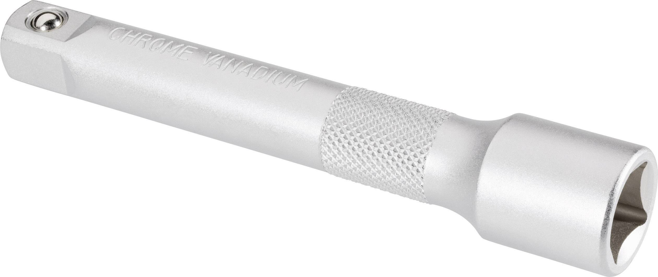 Metallförlängningsrör för hylsnyckel, med fyrkantig öppning och räfflat handtag. Märkt: 'Chrome Vanadium'.