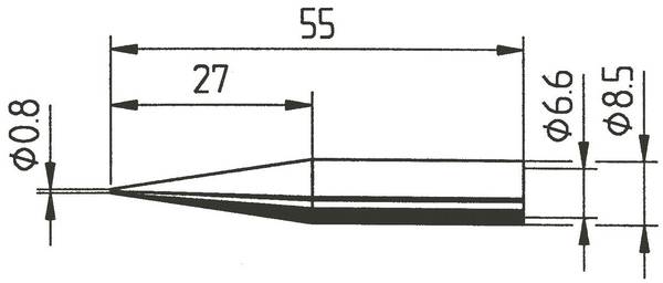 Ersa 842 SD Lödspets Konformad, förlängd Spetsstorlek 0.8 mm  Innehåll 1 st