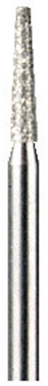 Ein zylinderförmiges Metallteil mit einer konischen Spitze und gezahnter Oberfläche, möjligen ett borr eller fräsverktyg, framför en vit bakgrund.
