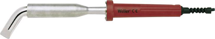 En röd lödkolv med böjd spets, lämplig för lödning inom elektronik. Märkning: 'Weller CE'.