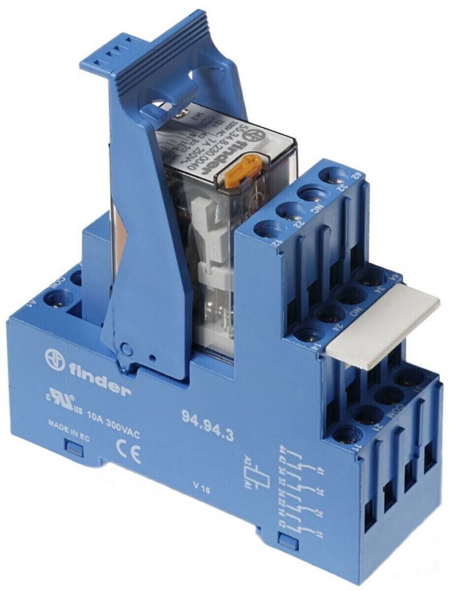 Finder 59.34.8.230.0060 Relämodul Nominell spänning: 230 V/AC Växelström (max): 7 A 4 switch 1 st-0