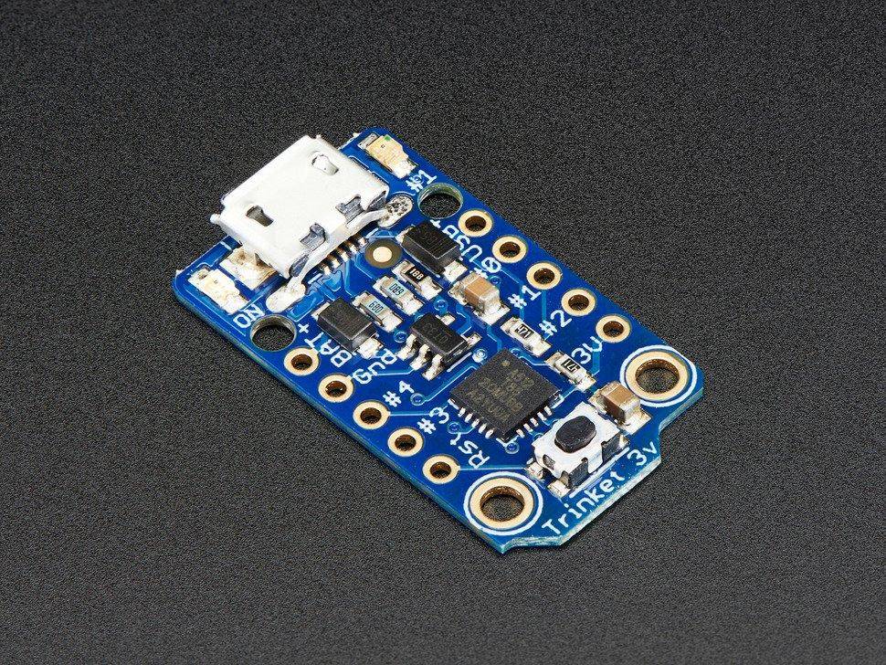 Adafruit 1500 Utvecklingskort Adafruit Trinket - Mini Microcontroller - 3.3V Logic - MicroUSB AVR® ATtiny ATtiny85