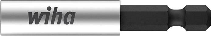 Bitadapter från Wiha, cylindrisk i silver med svart sexkantigt huvud för skruvmejselinsatser.