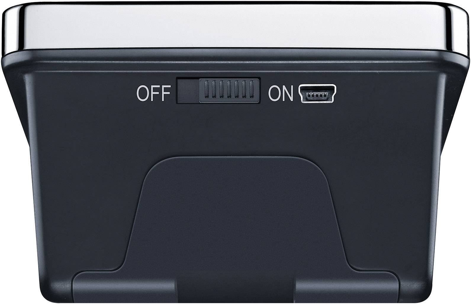 En apparat med en strömbrytare för 'AV' och 'PÅ' samt en USB-port.
